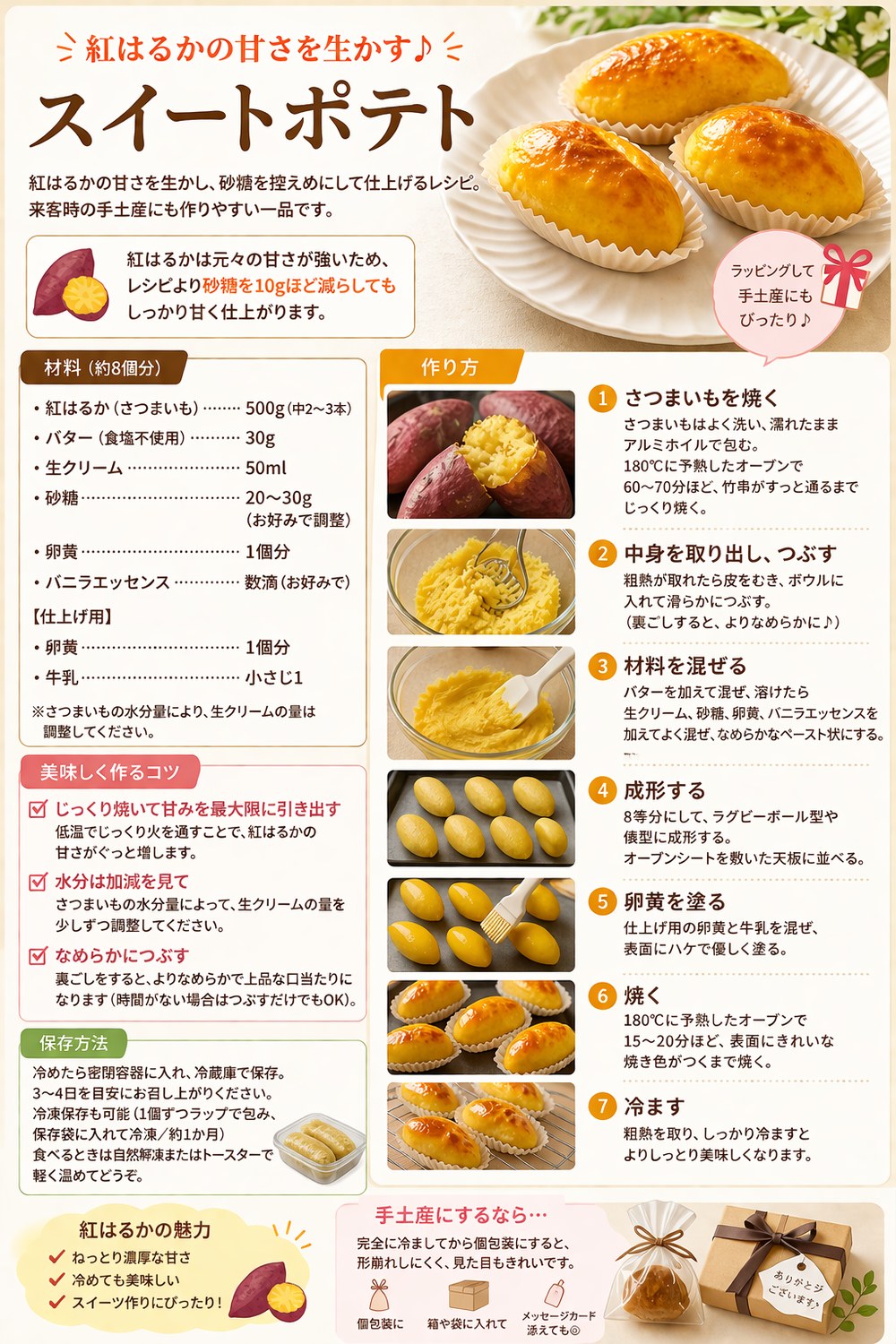 紅はるかのスイートポテト レシピ（材料・作り方・コツ）